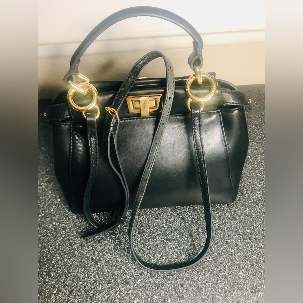 Vintage Auth Fendi Micro Peekaboo Iconic 2 Way Shoulder Hand Bag